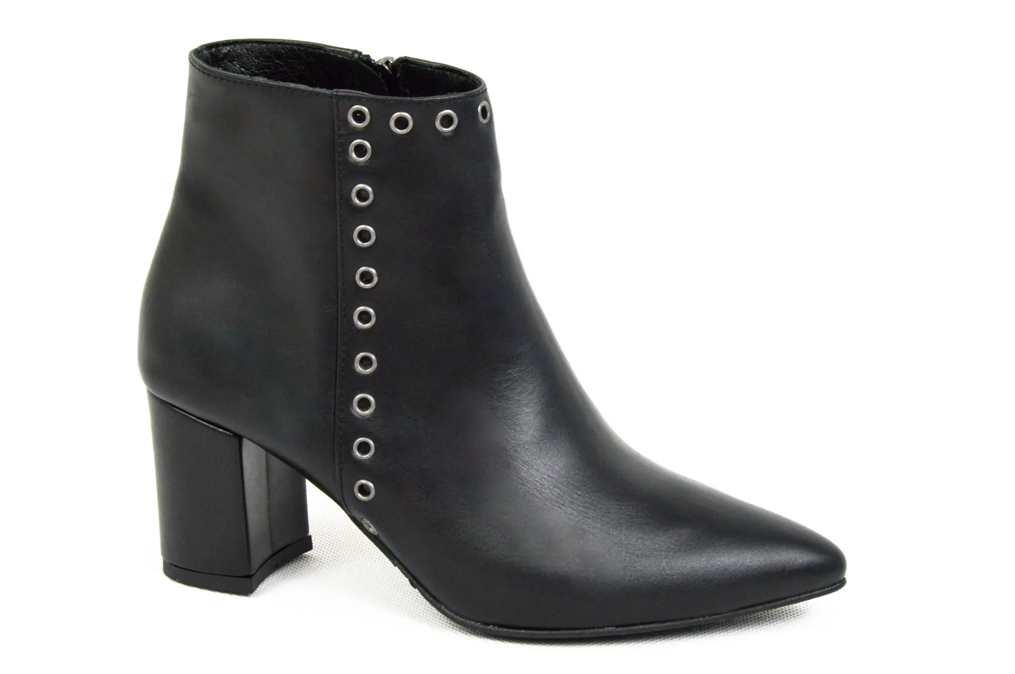 238 czarny lico botki z oczkami